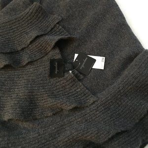 Cashmere Wrap - Double Ruffle Trim - Chalkboard Heather